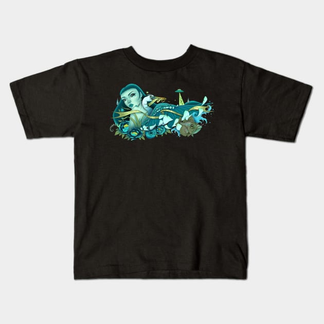 Protect Earth's Oceans Kids T-Shirt by Caia Koopman